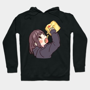 I draw cute anime girl eating chips / Menhera Shoujo Kurumi-chan Hoodie